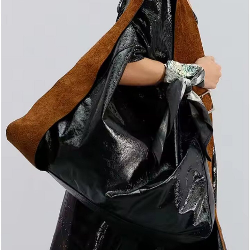 NWOT - Oversized Oil Waxed Vegan Leather Belt Bag